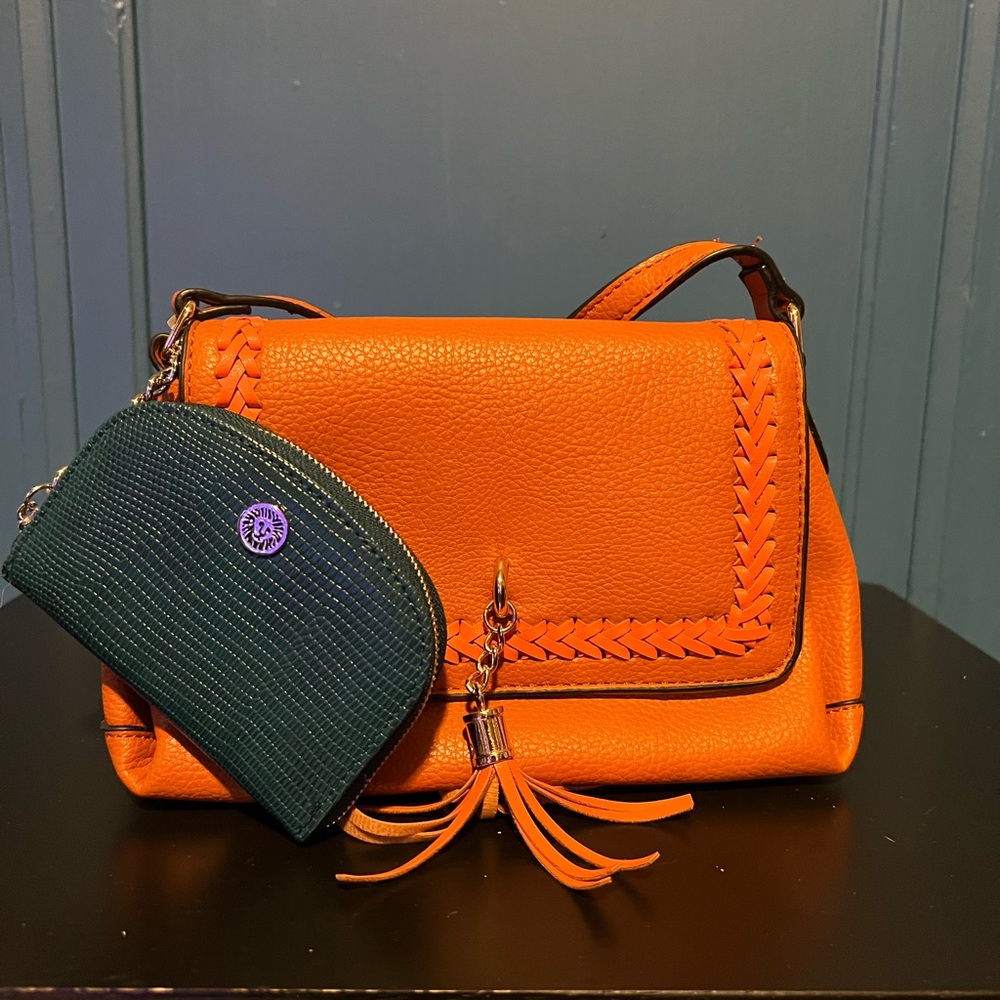 Unbranded Orange Crossbody bag with Anne Klein coin pouch